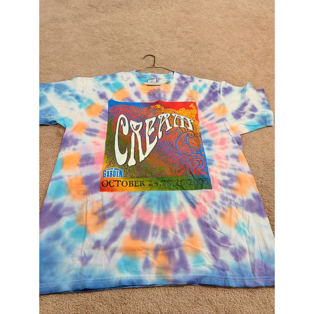 Cream Band Madison Square Garden 2005 Reunion Tour Tie Dye Shirt XL Eric Clapton
